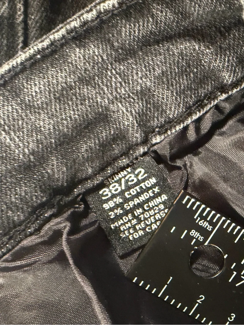Rue21 Men's Charcoal Black Ripped Skinny Jeans 38x32
